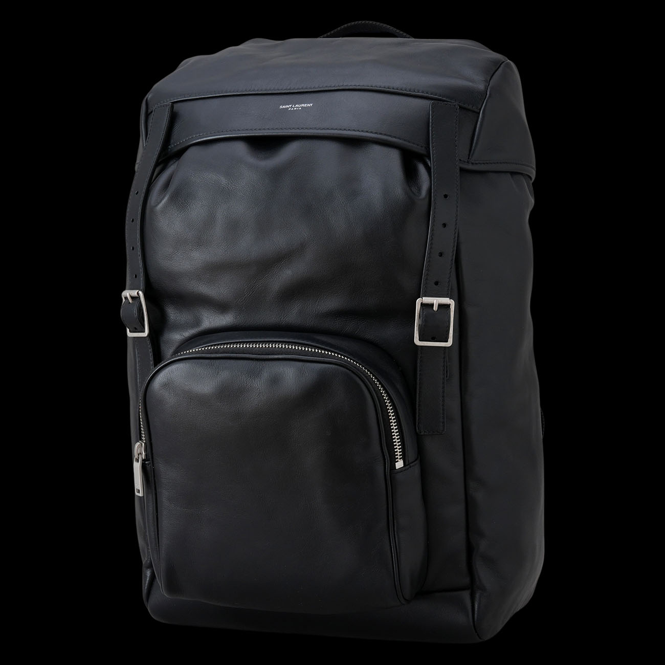 YVES SAINT LAURENT(USED)생로랑 683857 레더 백팩 블랙